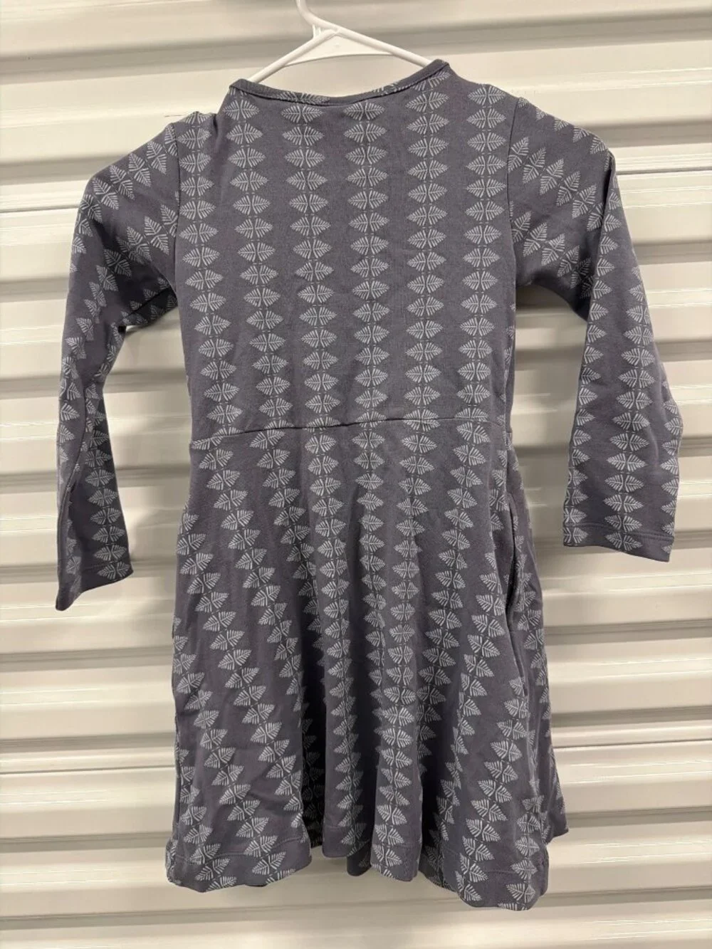 Kate Quinn Button Front Dress Grey Blue Girls Size 6Y